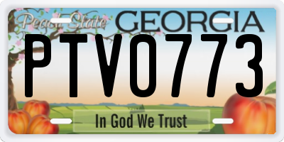 GA license plate PTV0773