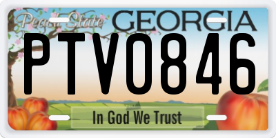 GA license plate PTV0846