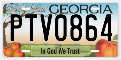 GA license plate PTV0864