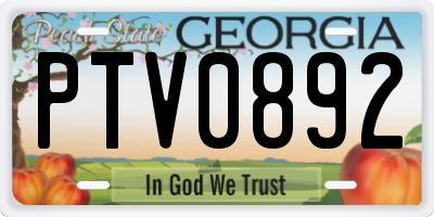GA license plate PTV0892