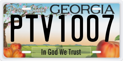 GA license plate PTV1007