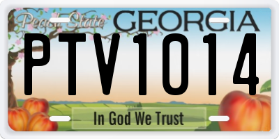 GA license plate PTV1014