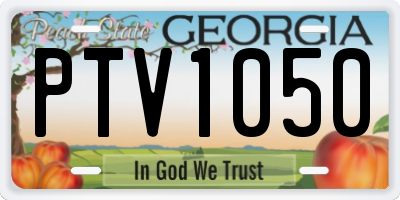 GA license plate PTV1050