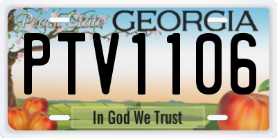 GA license plate PTV1106