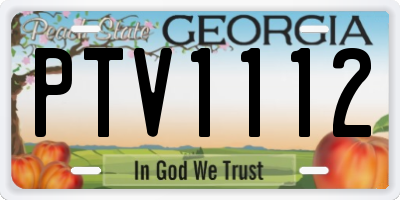 GA license plate PTV1112