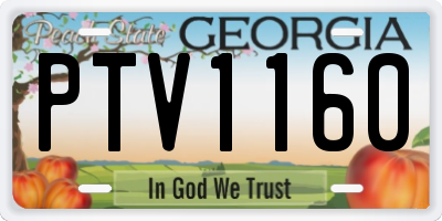 GA license plate PTV1160