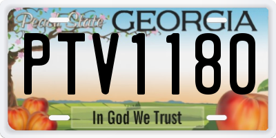 GA license plate PTV1180