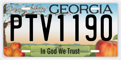 GA license plate PTV1190