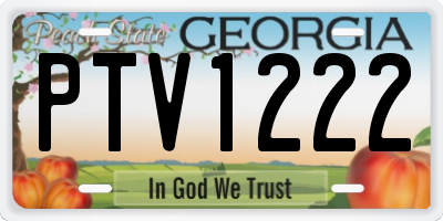 GA license plate PTV1222