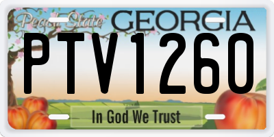 GA license plate PTV1260