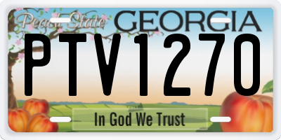 GA license plate PTV1270