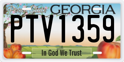 GA license plate PTV1359