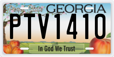 GA license plate PTV1410