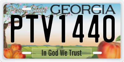 GA license plate PTV1440
