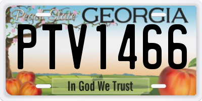 GA license plate PTV1466