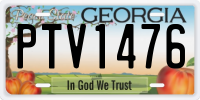 GA license plate PTV1476