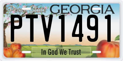 GA license plate PTV1491