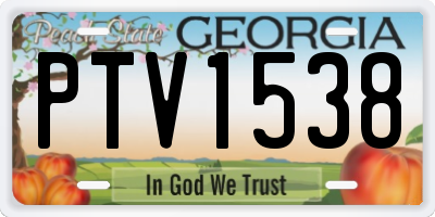 GA license plate PTV1538