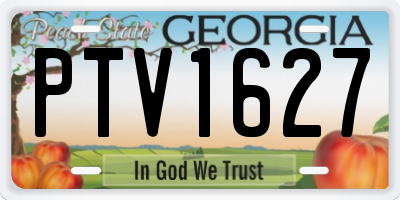 GA license plate PTV1627