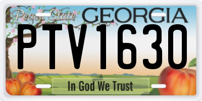 GA license plate PTV1630
