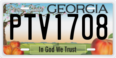 GA license plate PTV1708