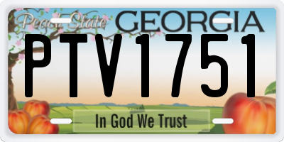 GA license plate PTV1751