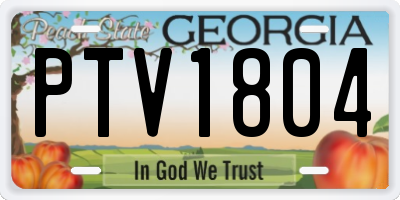 GA license plate PTV1804