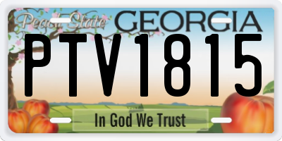 GA license plate PTV1815