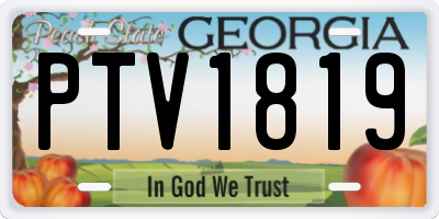 GA license plate PTV1819
