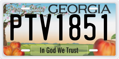 GA license plate PTV1851