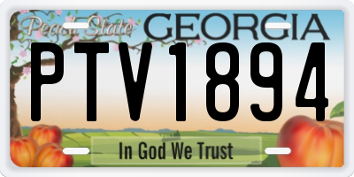 GA license plate PTV1894