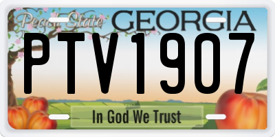 GA license plate PTV1907