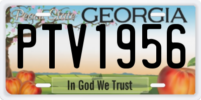 GA license plate PTV1956