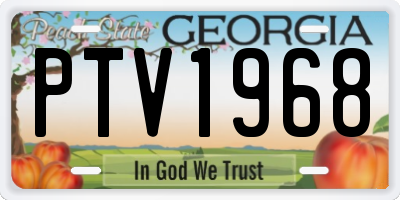 GA license plate PTV1968