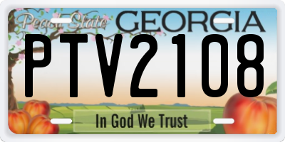 GA license plate PTV2108