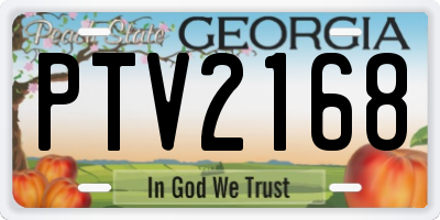 GA license plate PTV2168