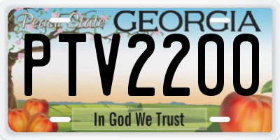 GA license plate PTV2200