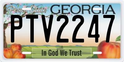 GA license plate PTV2247