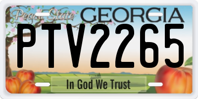 GA license plate PTV2265