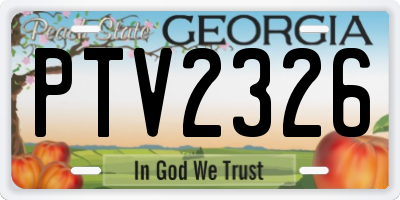 GA license plate PTV2326