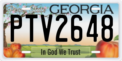 GA license plate PTV2648