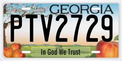 GA license plate PTV2729
