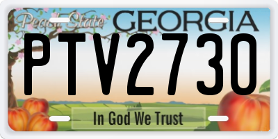 GA license plate PTV2730