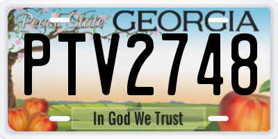 GA license plate PTV2748