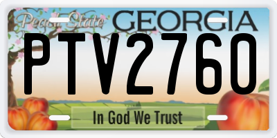 GA license plate PTV2760