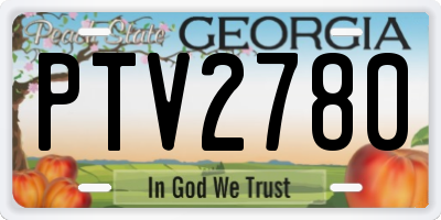 GA license plate PTV2780