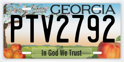 GA license plate PTV2792