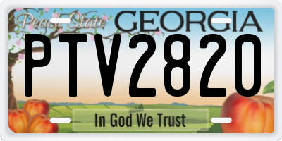 GA license plate PTV2820