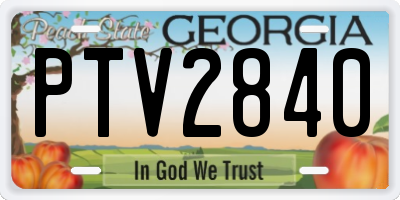 GA license plate PTV2840