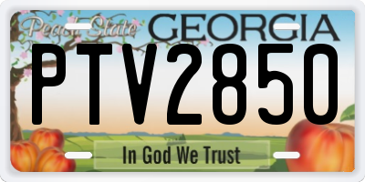 GA license plate PTV2850